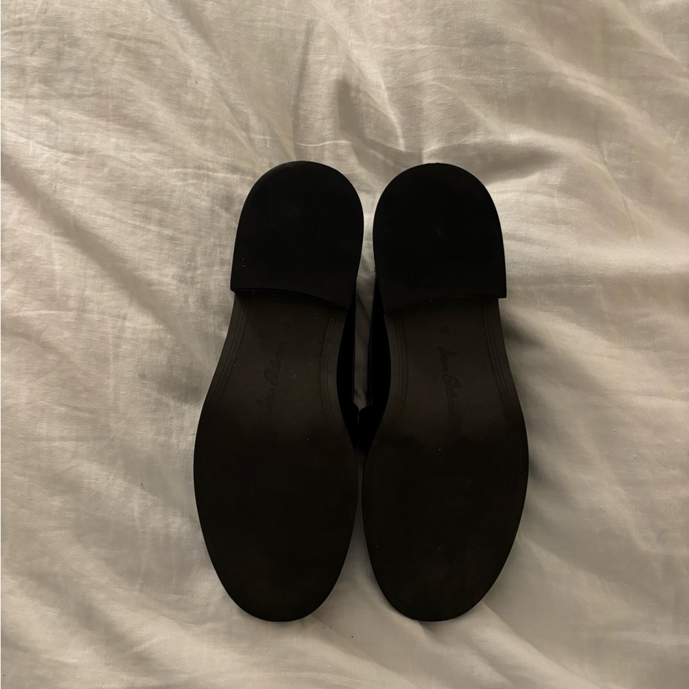 Sam Edelman Christy Loafers- Black Patent Leather with Gold Detail - Picture 3 of 6